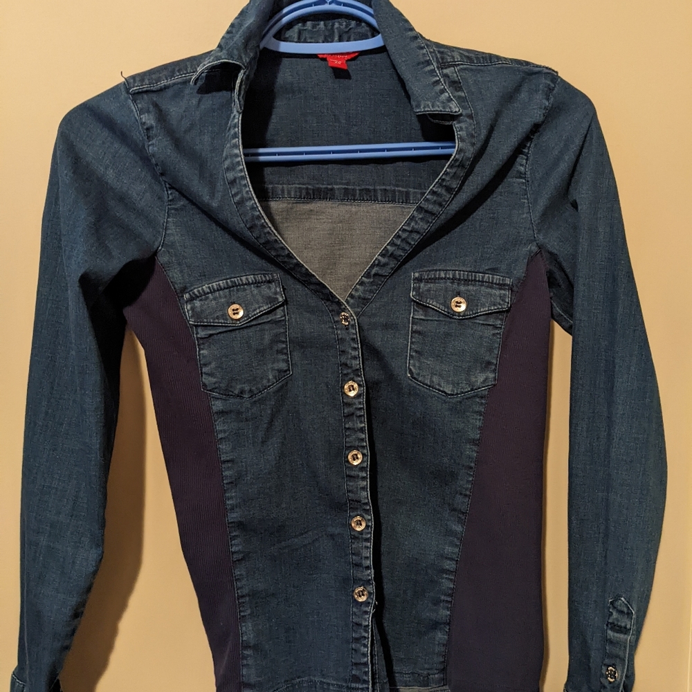 Denim top long sleeve
